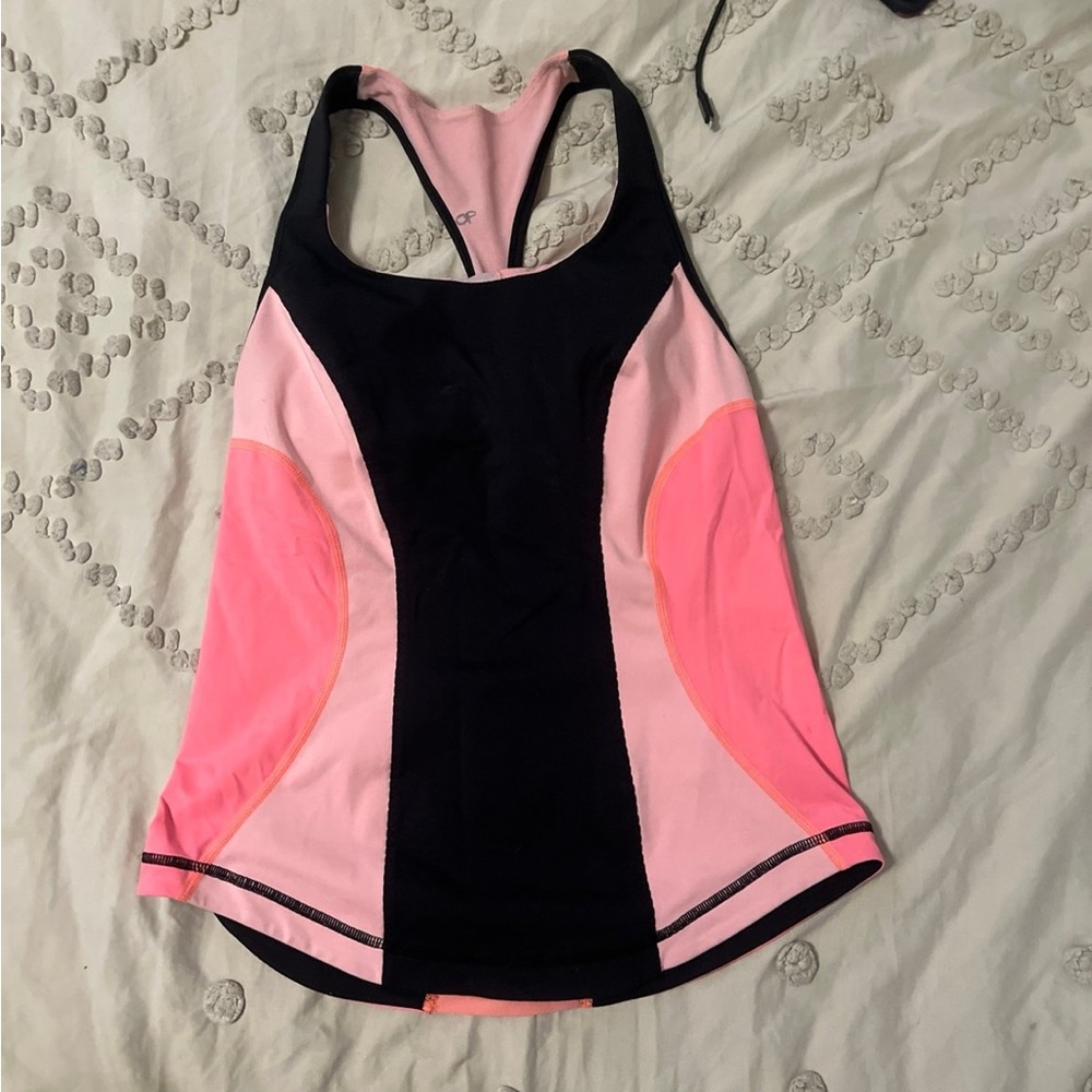 Lululemon Black and Pink Racerback Tank Top